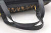 Authentic Christian Dior Trotter Hand Boston Bag Purse Canvas Leather Blue 4784K