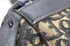 Authentic Christian Dior Trotter Hand Boston Bag Purse Canvas Leather Blue 4784K