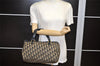 Authentic Christian Dior Trotter Hand Boston Bag Purse Canvas Leather Blue 4784K