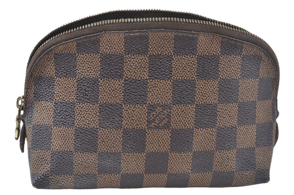 Authentic Louis Vuitton Damier Pochette Cosmetic PM Pouch N47516 LV Junk 4785J