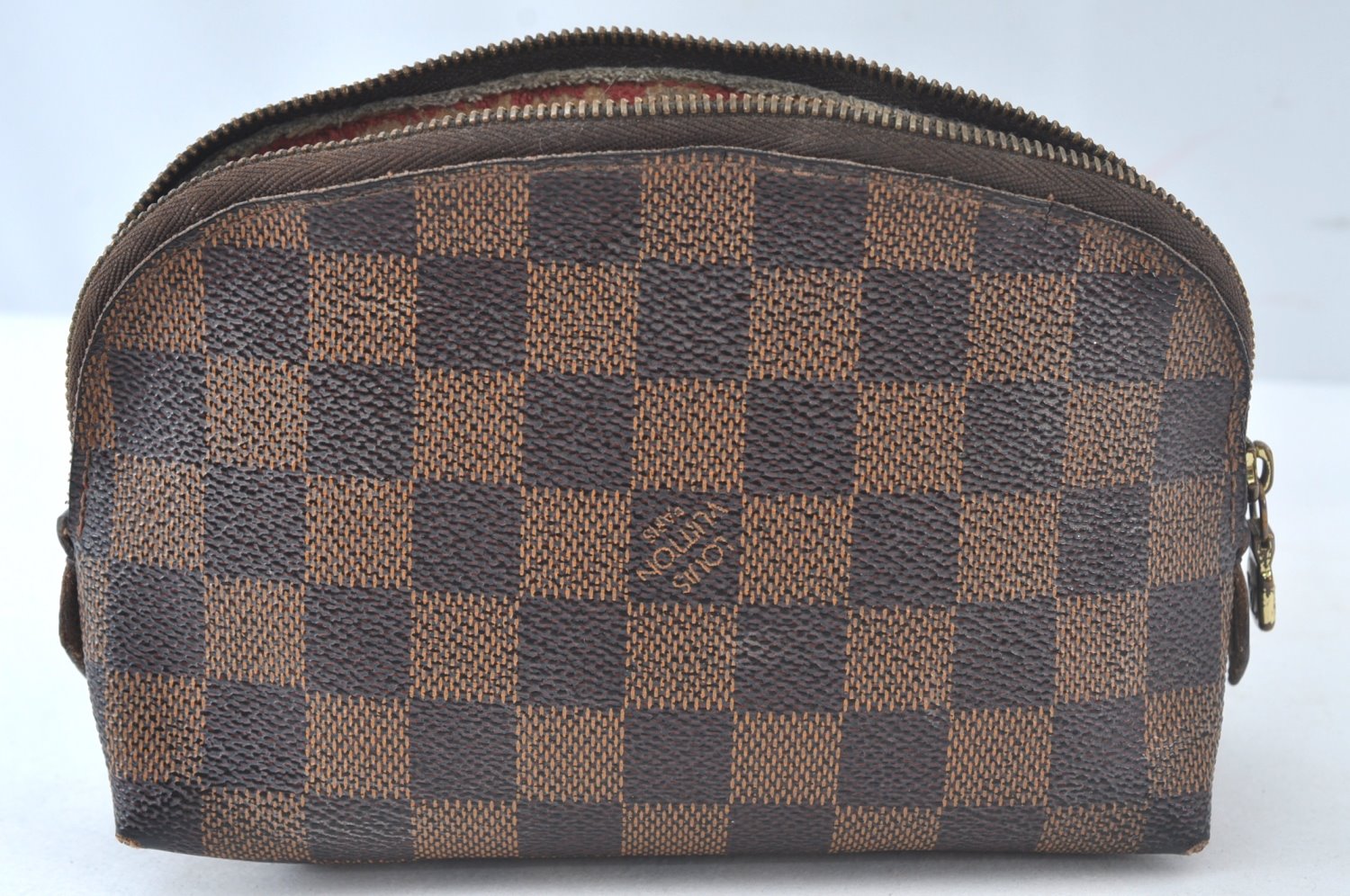 Authentic Louis Vuitton Damier Pochette Cosmetic PM Pouch N47516 LV Junk 4785J