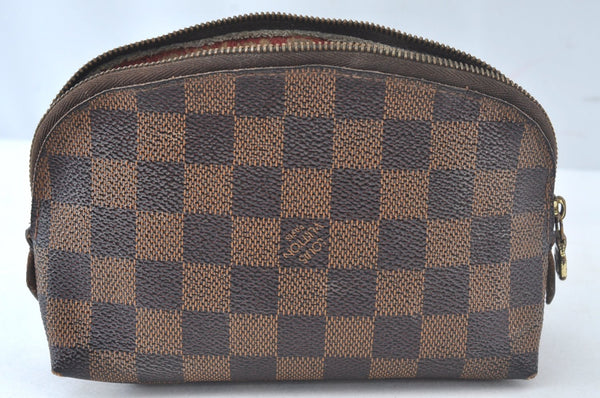 Authentic Louis Vuitton Damier Pochette Cosmetic PM Pouch N47516 LV Junk 4785J