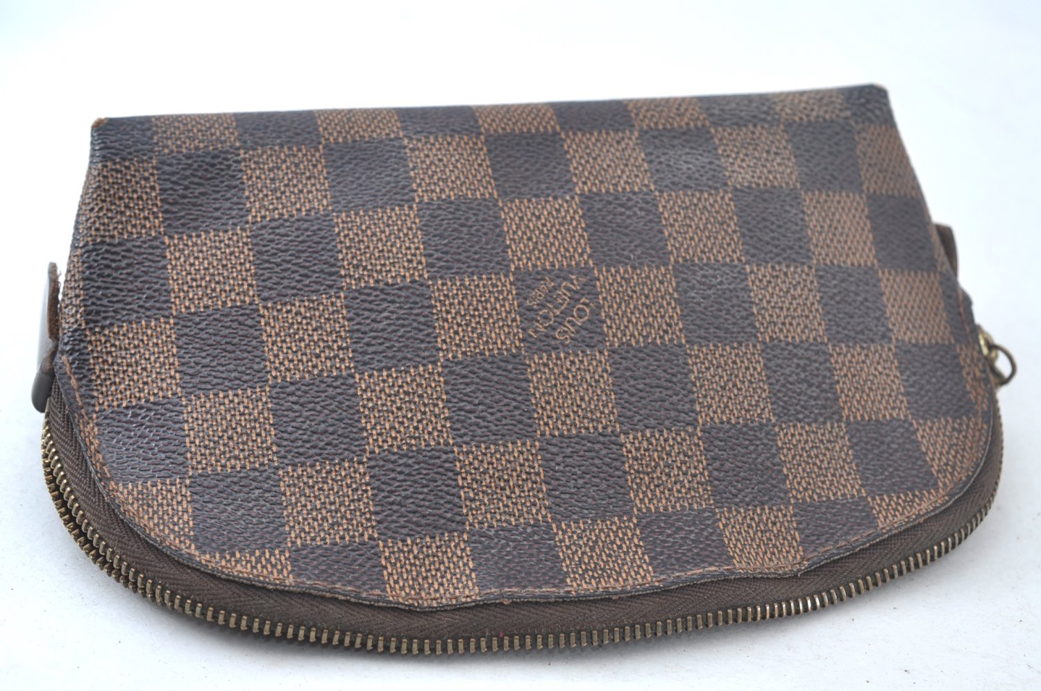 Authentic Louis Vuitton Damier Pochette Cosmetic PM Pouch N47516 LV Junk 4785J