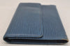 Auth Louis Vuitton Epi Porte Tresor International Wallet Blue M63385 LV 4786J