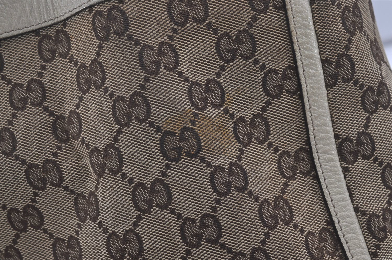 Authentic GUCCI Abbey Shoulder Hand Bag GG Canvas Leather 170004 Brown 4787I