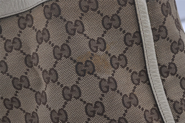 Authentic GUCCI Abbey Shoulder Hand Bag GG Canvas Leather 170004 Brown 4787I