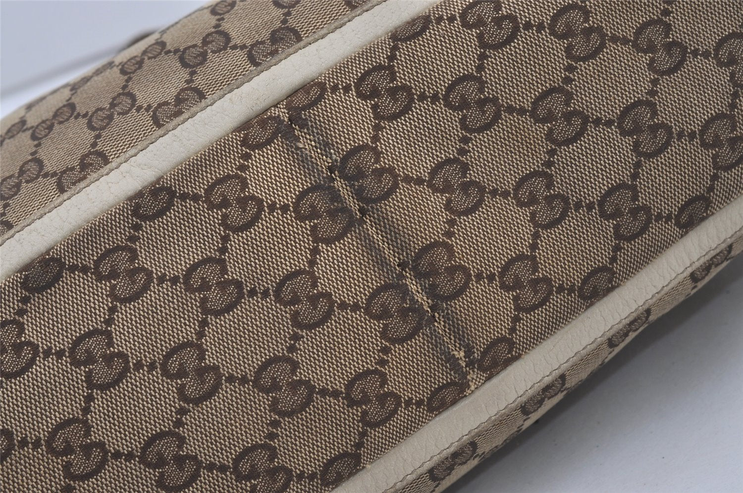 Authentic GUCCI Abbey Shoulder Hand Bag GG Canvas Leather 170004 Brown 4787I