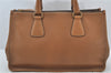 Authentic PRADA CITY CALF Leather Nappa Shoulder Hand Bag BN2136 Brown 4787K