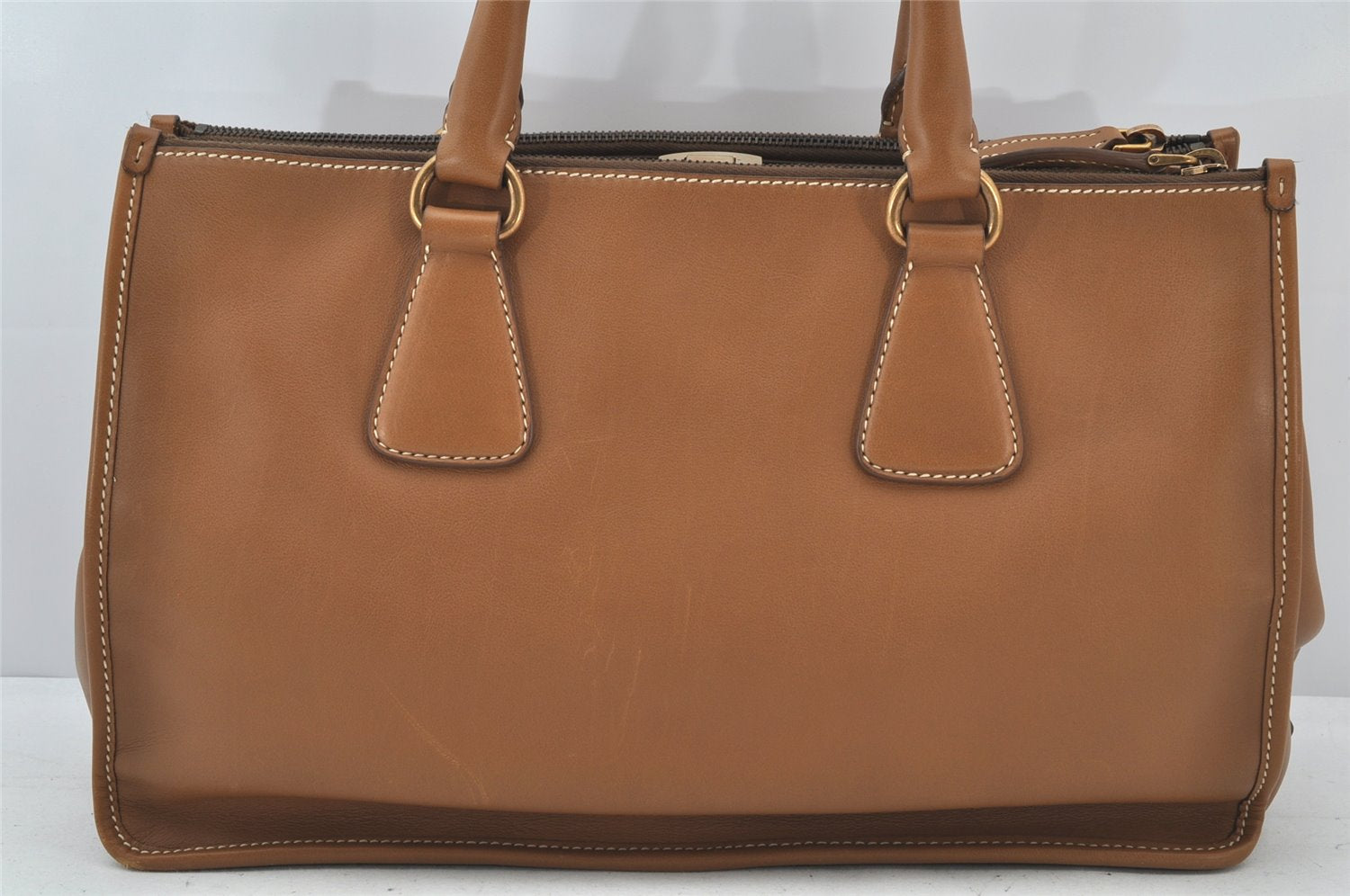 Authentic PRADA CITY CALF Leather Nappa Shoulder Hand Bag BN2136 Brown 4787K