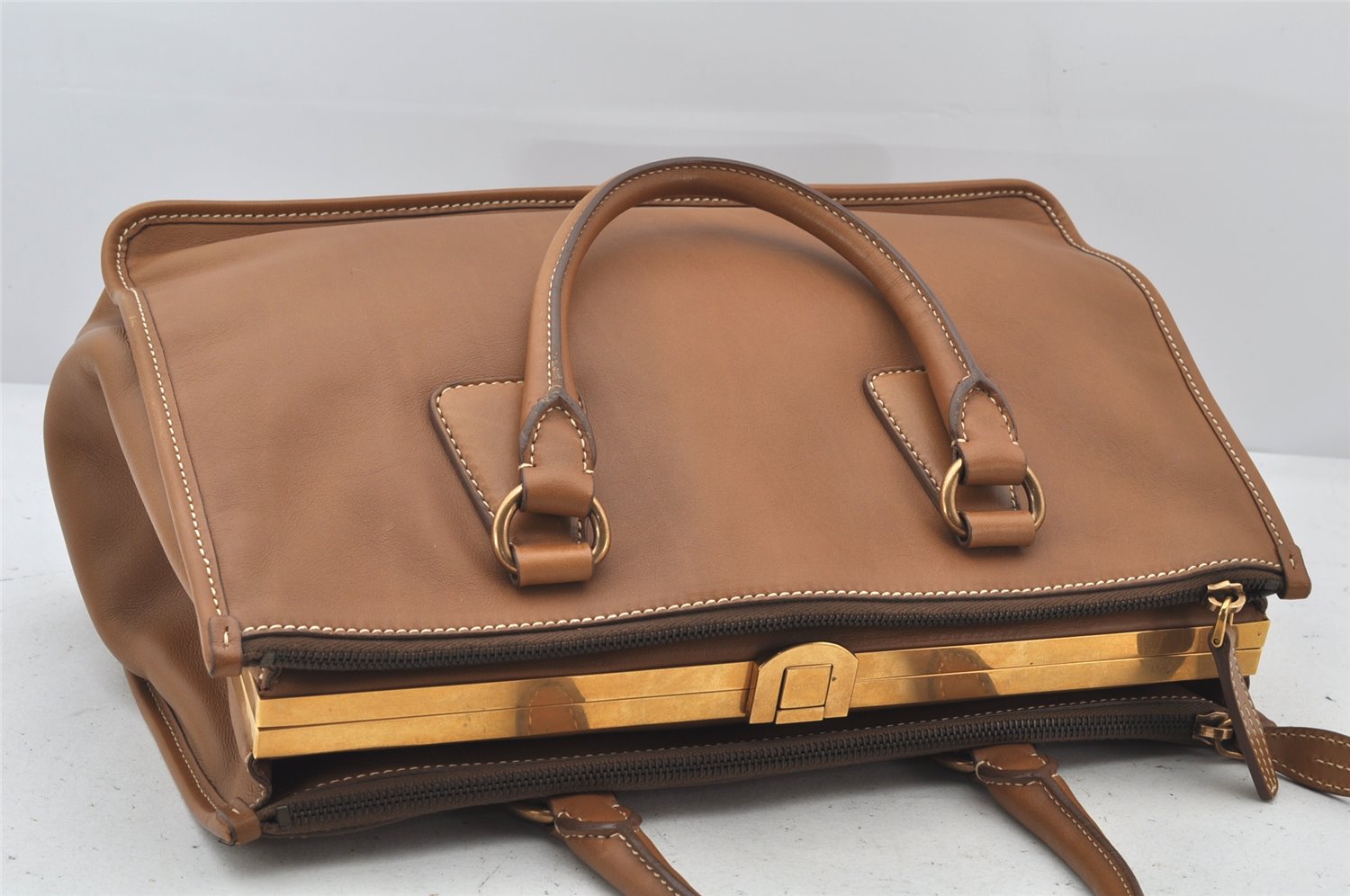 Authentic PRADA CITY CALF Leather Nappa Shoulder Hand Bag BN2136 Brown 4787K