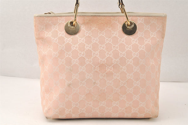Authentic GUCCI Eclipse Shoulder Tote Bag GG Canvas Leather 139552 Pink 4789K