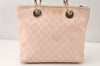 Authentic GUCCI Eclipse Shoulder Tote Bag GG Canvas Leather 139552 Pink 4789K
