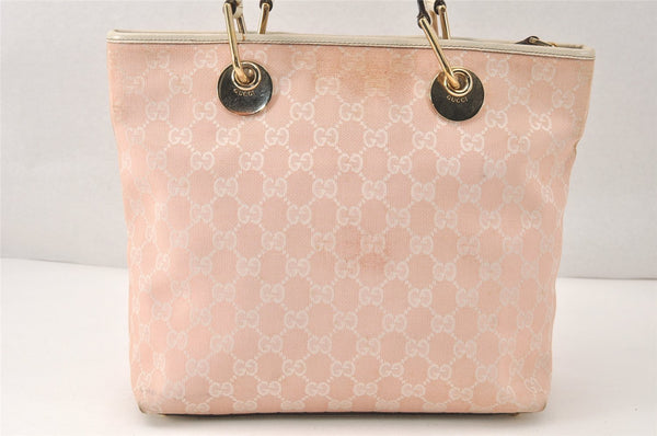 Authentic GUCCI Eclipse Shoulder Tote Bag GG Canvas Leather 139552 Pink 4789K