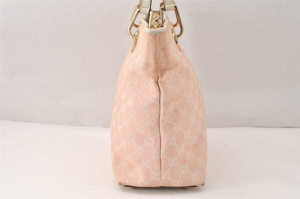 Authentic GUCCI Eclipse Shoulder Tote Bag GG Canvas Leather 139552 Pink 4789K