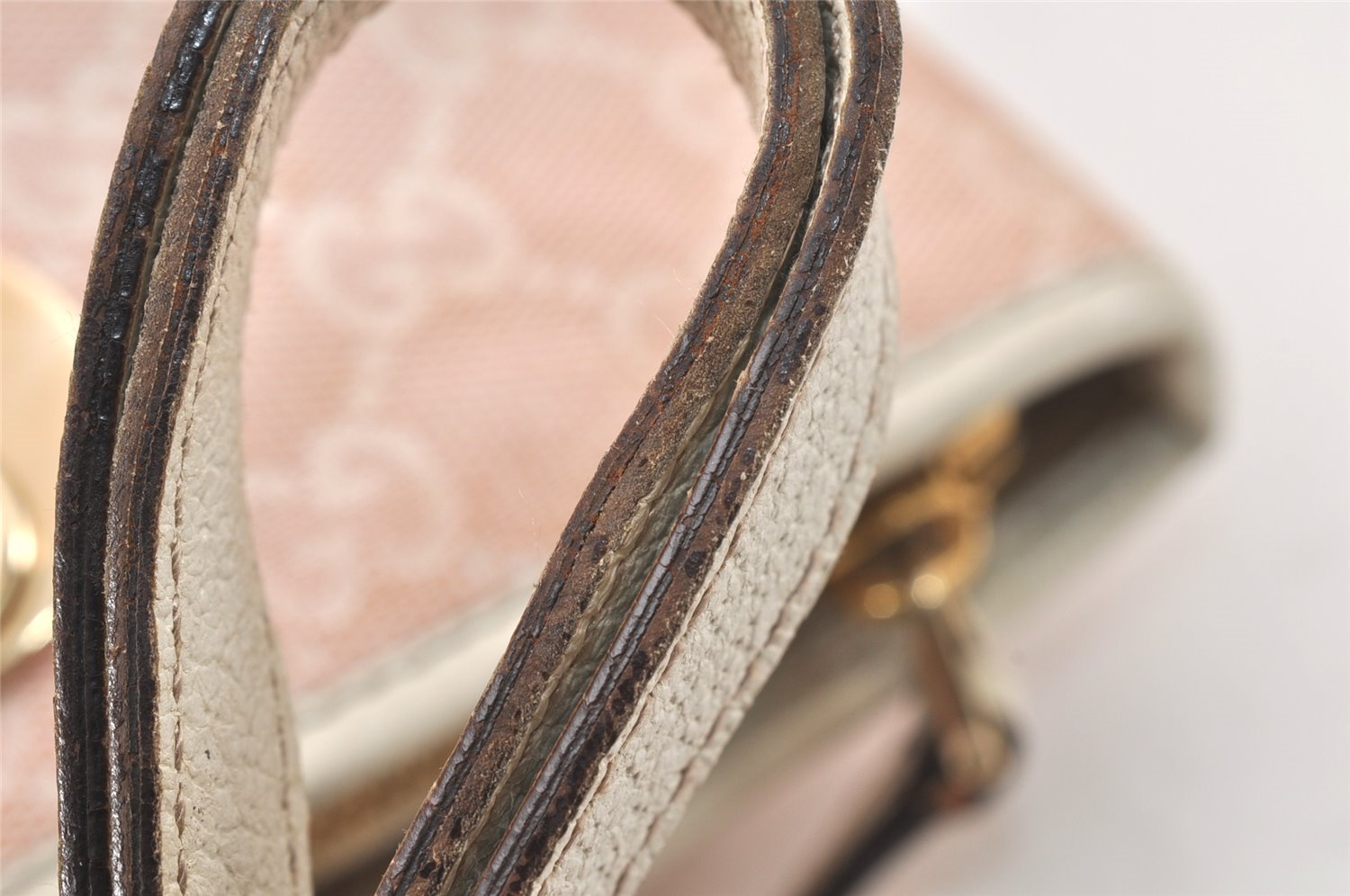 Authentic GUCCI Eclipse Shoulder Tote Bag GG Canvas Leather 139552 Pink 4789K