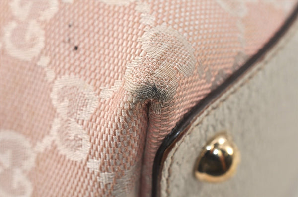 Authentic GUCCI Eclipse Shoulder Tote Bag GG Canvas Leather 139552 Pink 4789K