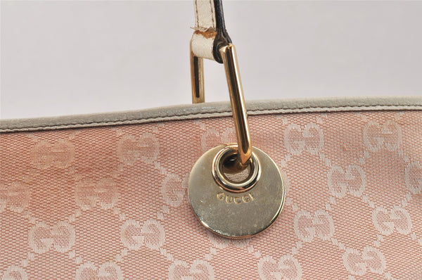 Authentic GUCCI Eclipse Shoulder Tote Bag GG Canvas Leather 139552 Pink 4789K