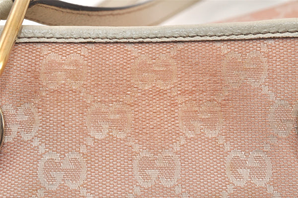 Authentic GUCCI Eclipse Shoulder Tote Bag GG Canvas Leather 139552 Pink 4789K