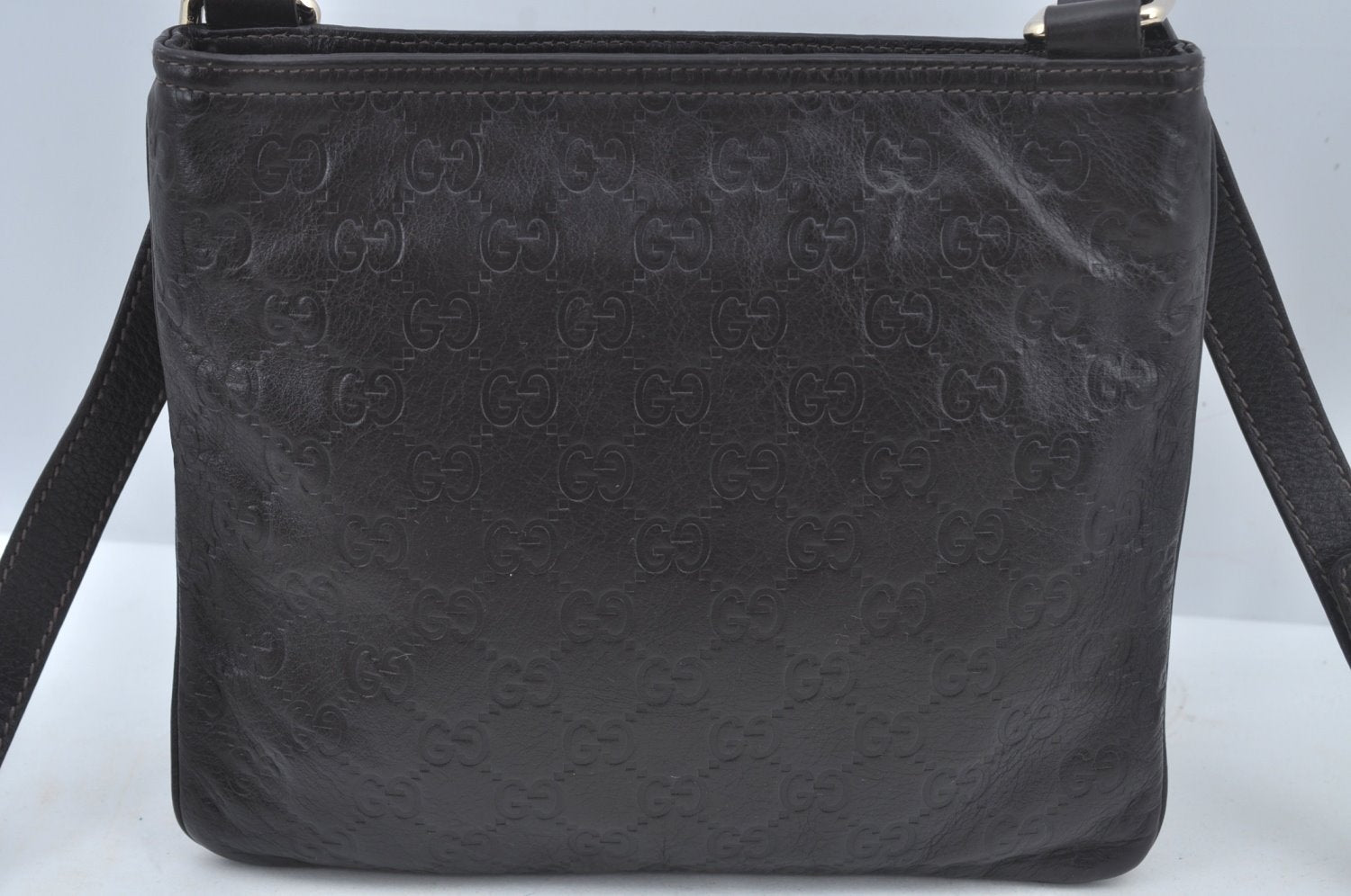 Authentic GUCCI Guccissima GG Leather Shoulder Bag Purse 201538 Brown 4790K