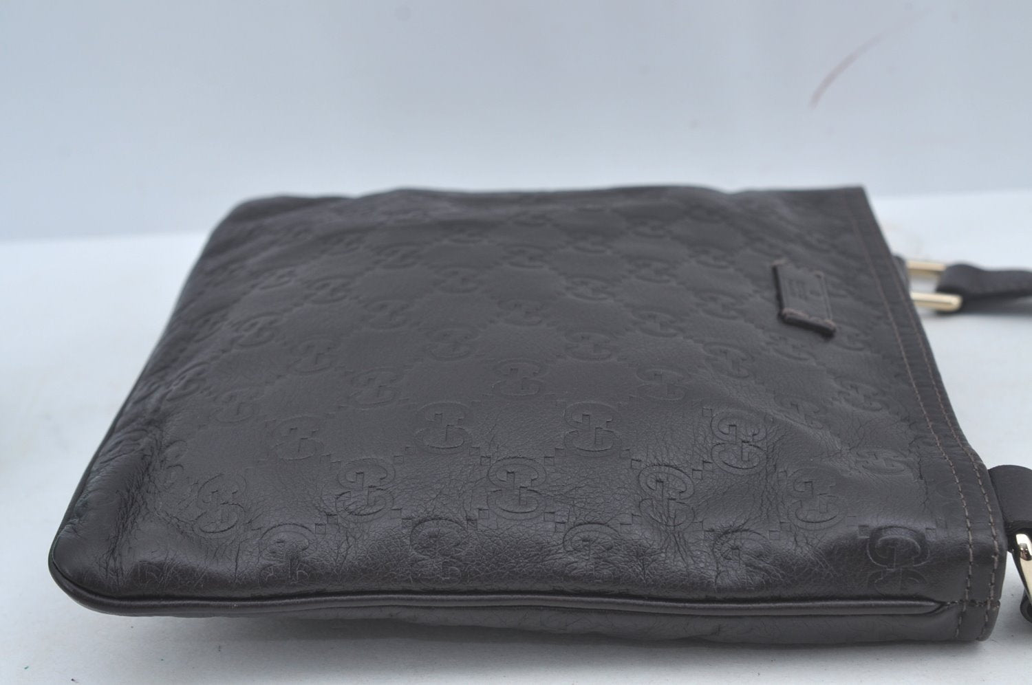 Authentic GUCCI Guccissima GG Leather Shoulder Bag Purse 201538 Brown 4790K