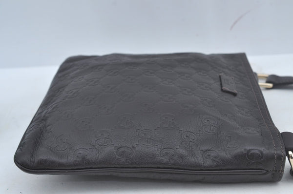 Authentic GUCCI Guccissima GG Leather Shoulder Bag Purse 201538 Brown 4790K