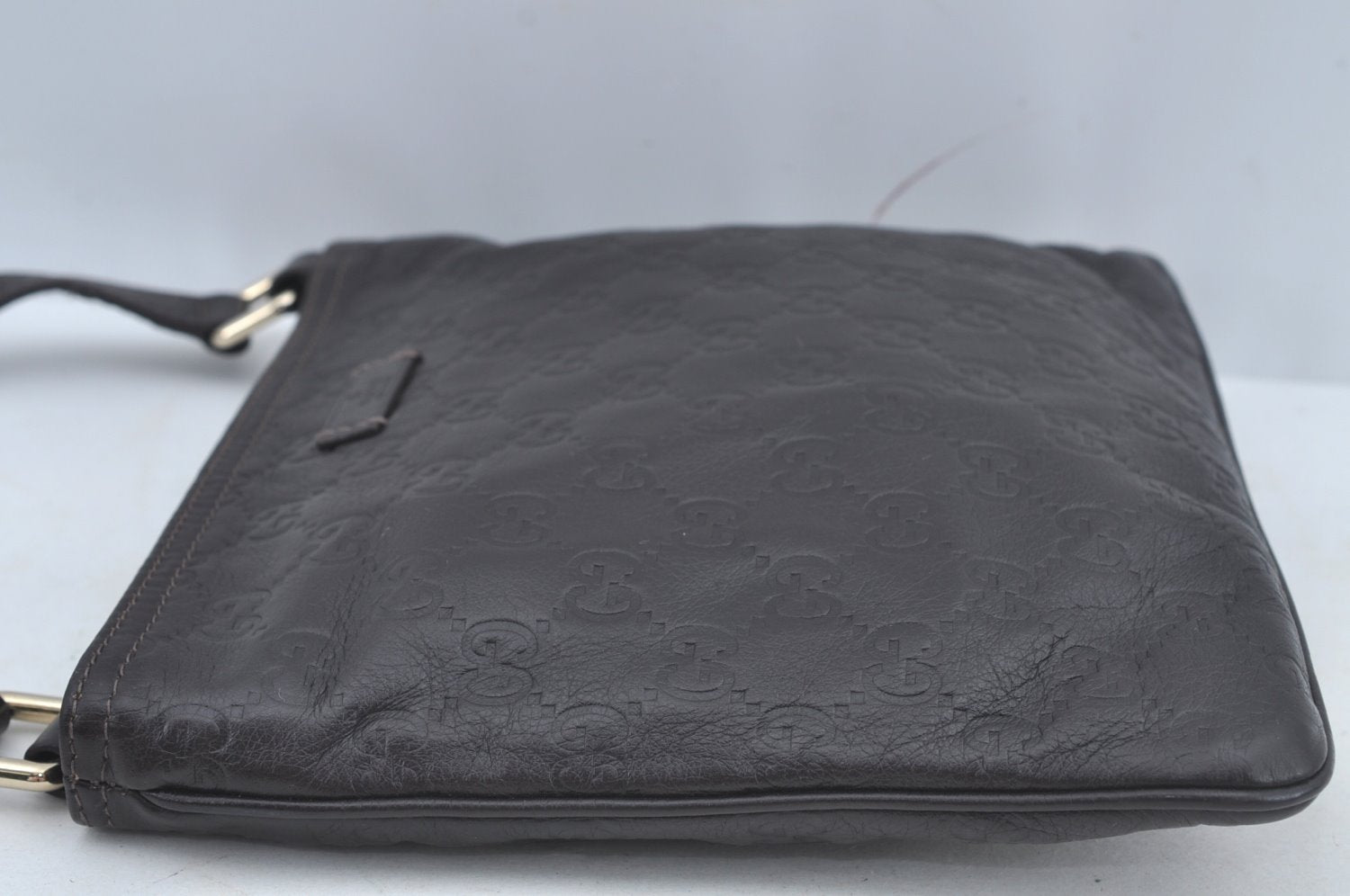 Authentic GUCCI Guccissima GG Leather Shoulder Bag Purse 201538 Brown 4790K