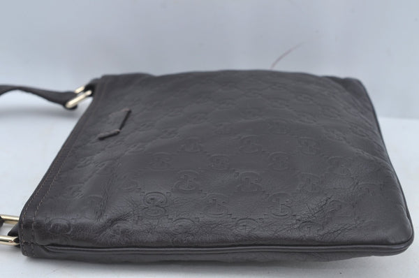 Authentic GUCCI Guccissima GG Leather Shoulder Bag Purse 201538 Brown 4790K