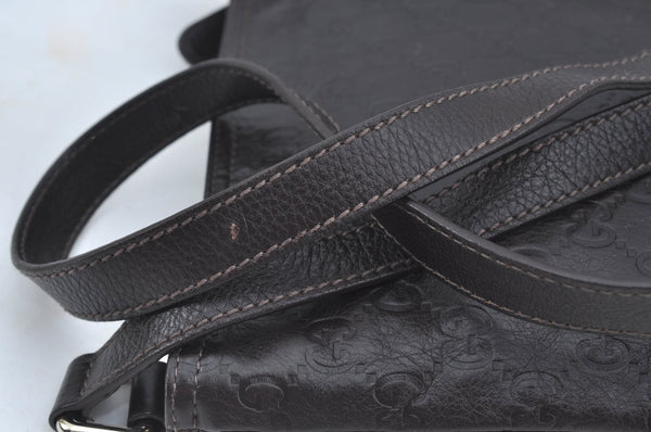 Authentic GUCCI Guccissima GG Leather Shoulder Bag Purse 201538 Brown 4790K