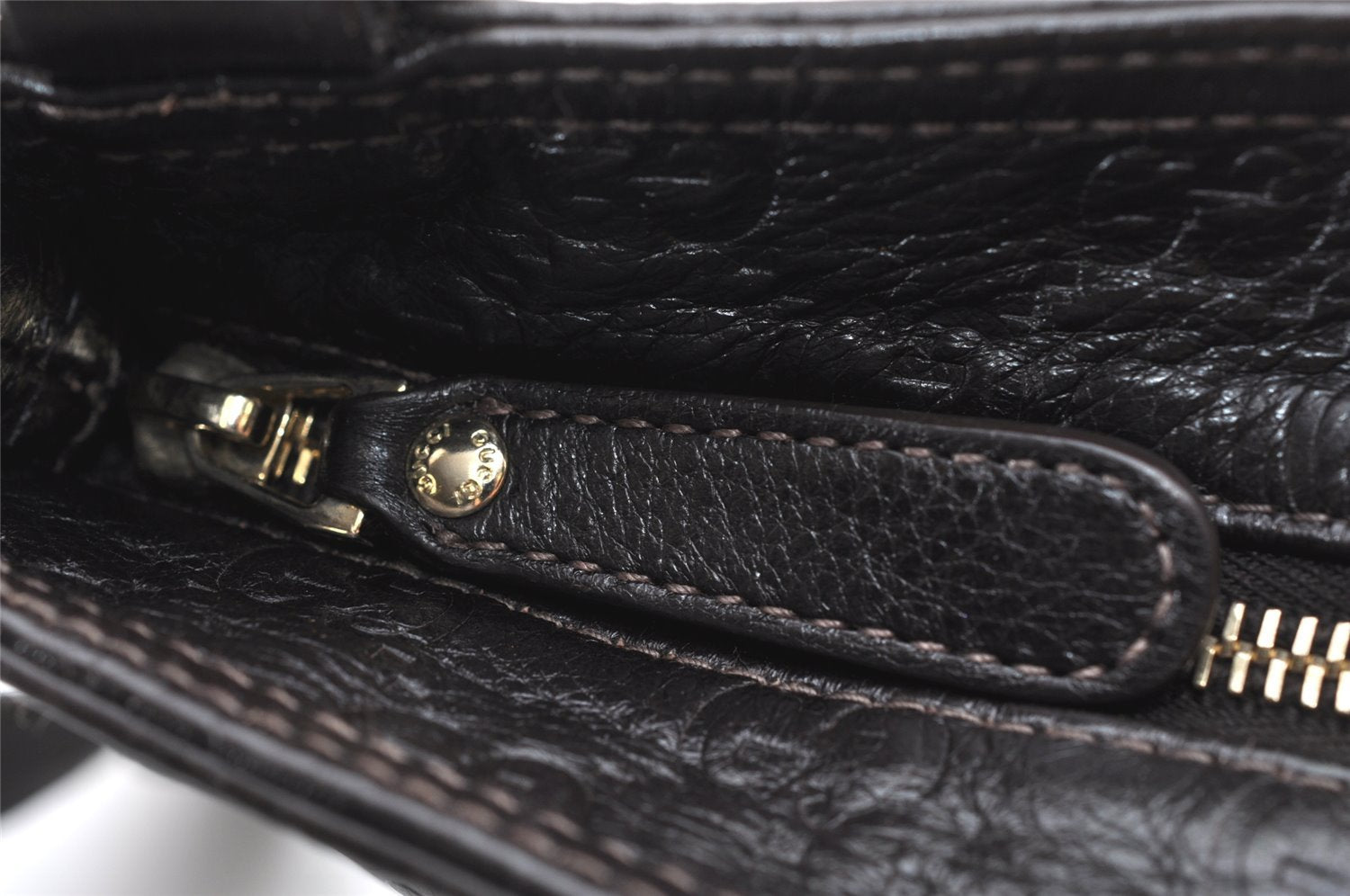 Authentic GUCCI Guccissima GG Leather Shoulder Bag Purse 201538 Brown 4790K