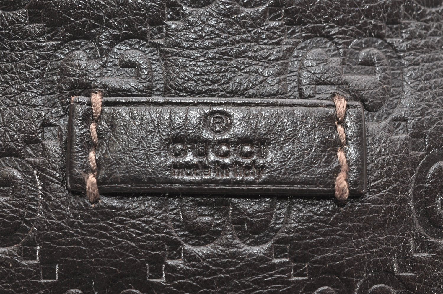 Authentic GUCCI Guccissima GG Leather Shoulder Bag Purse 201538 Brown 4790K