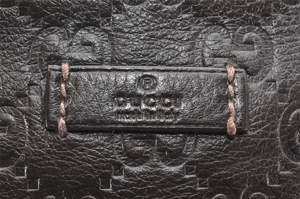 Authentic GUCCI Guccissima GG Leather Shoulder Bag Purse 201538 Brown 4790K