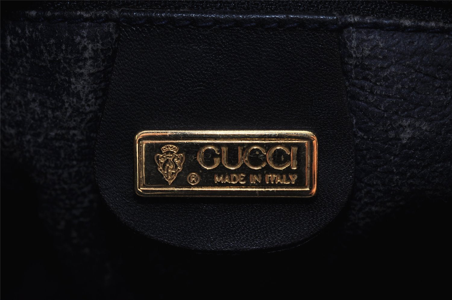 Authentic GUCCI Micro GG PVC Leather Shoulder Cross Body Bag Navy Blue 4792I