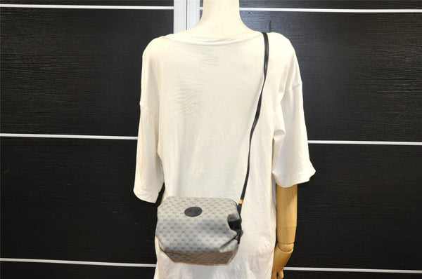 Authentic GUCCI Micro GG PVC Leather Shoulder Cross Body Bag Navy Blue 4792I