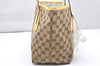 Authentic GUCCI Jolie Sherry Line Tote Bag GG Canvas Enamel 211971 Brown 4792K