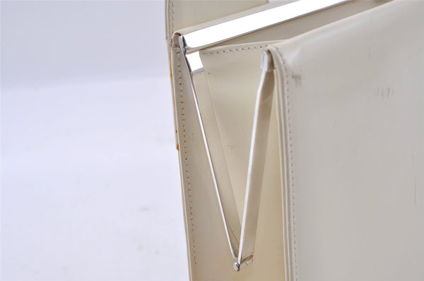 Authentic GUCCI Vintage Shoulder Hand Bag Purse Enamel 0013117 White Junk 4793I