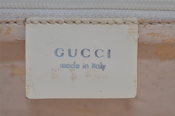 Authentic GUCCI Vintage Shoulder Hand Bag Purse Enamel 0013117 White Junk 4793I