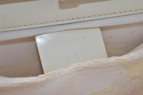 Authentic GUCCI Vintage Shoulder Hand Bag Purse Enamel 0013117 White Junk 4793I