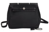 Authentic HERMES Her Bag Ado 2 In 1 2Way Backpack Canvas Leather Black 4793J