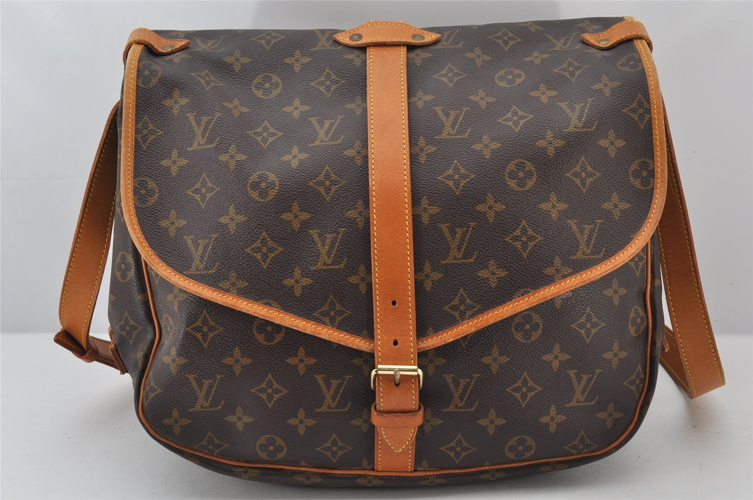 Authentic Louis Vuitton Monogram Saumur 35 Shoulder Cross Bag M42254 LV 4793K