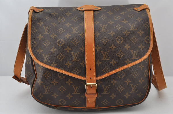 Authentic Louis Vuitton Monogram Saumur 35 Shoulder Cross Bag M42254 LV 4793K