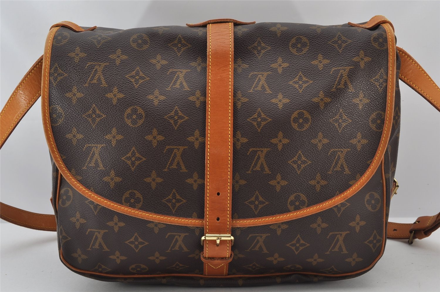 Authentic Louis Vuitton Monogram Saumur 35 Shoulder Cross Bag M42254 LV 4793K