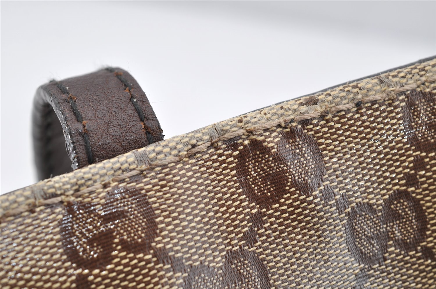 Authentic GUCCI Heart Crest GG Crystal PVC Leather Tote Bag 207291 Brown 4794I