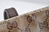 Authentic GUCCI Heart Crest GG Crystal PVC Leather Tote Bag 207291 Brown 4794I