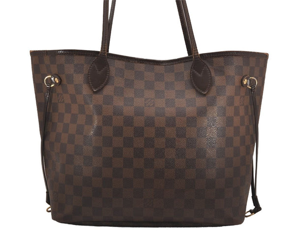 Authentic Louis Vuitton Damier Neverfull MM Shoulder Tote Bag N51105 LV 4794J