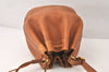 HERMES Market TPM Shoulder Drawstring Bag Purse Leather Brown 4794K