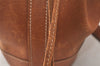 HERMES Market TPM Shoulder Drawstring Bag Purse Leather Brown 4794K