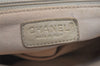 Authentic CHANEL Chocolate Bar Canvas Calf Skin CC Chain Tote Bag Black 4795J