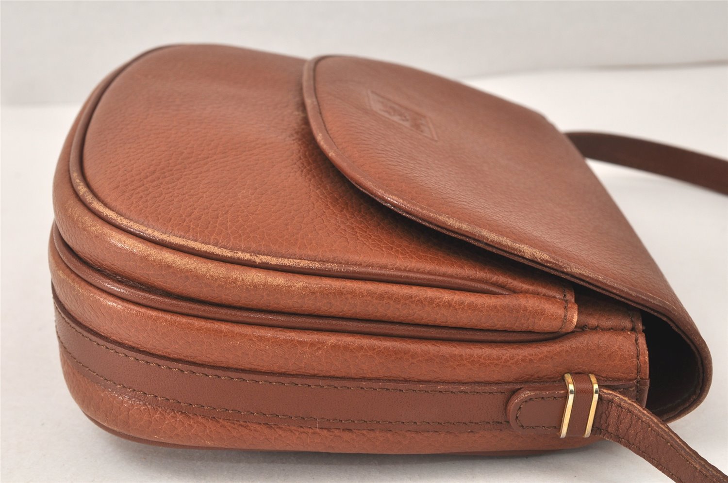 Authentic Burberrys Vintage Leather Shoulder Cross Body Bag Purse Brown 4795K