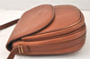 Authentic Burberrys Vintage Leather Shoulder Cross Body Bag Purse Brown 4795K