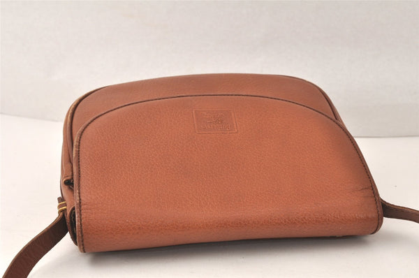 Authentic Burberrys Vintage Leather Shoulder Cross Body Bag Purse Brown 4795K